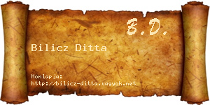 Bilicz Ditta névjegykártya
